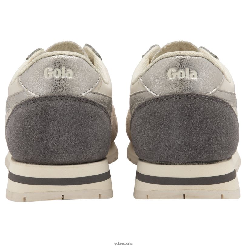 calzado V4PZL409 mujer Gola zapatillas clásicas cuadrante daytona blanco roto/gris pluma/plata/ceniza