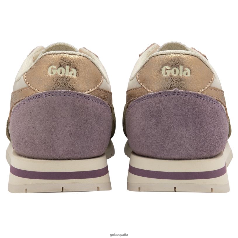 calzado V4PZL410 mujer Gola zapatillas clásicas cuadrante daytona blanco roto/caqui/oro rosa/lirio