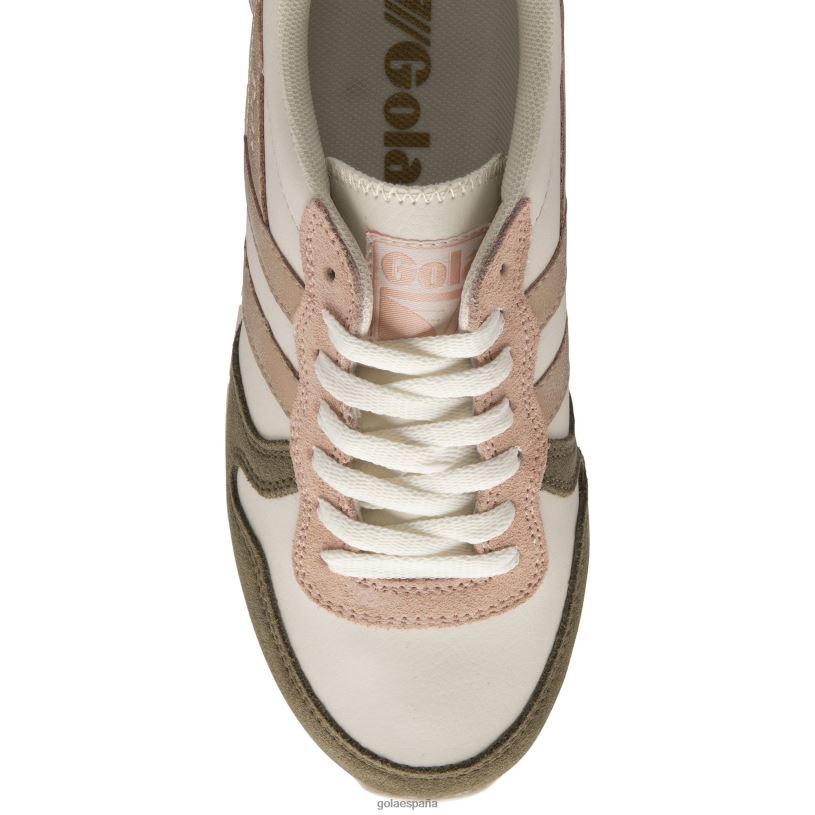 calzado V4PZL410 mujer Gola zapatillas clásicas cuadrante daytona blanco roto/caqui/oro rosa/lirio