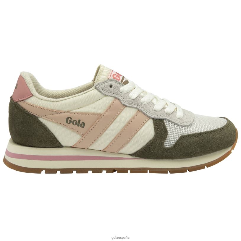 calzado V4PZL413 mujer Gola zapatillas clásicas daytona blanco hueso/caqui/rosa perla