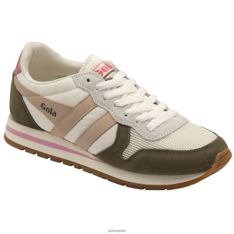 calzado V4PZL413 mujer Gola zapatillas clásicas daytona blanco hueso/caqui/rosa perla