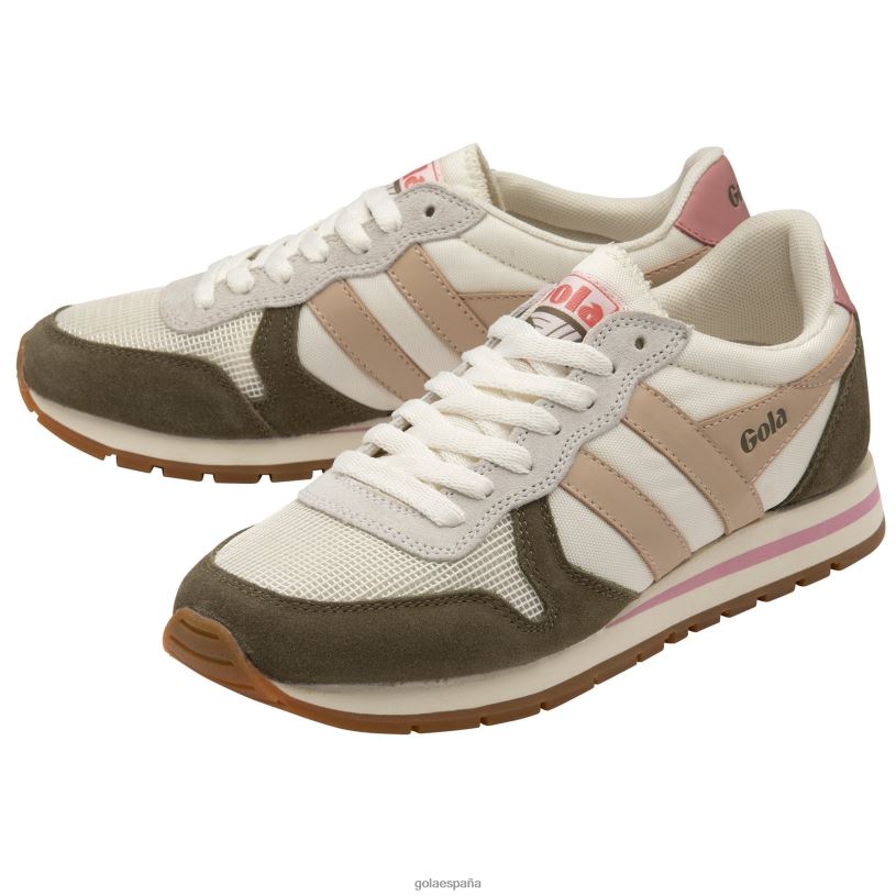 calzado V4PZL413 mujer Gola zapatillas clásicas daytona blanco hueso/caqui/rosa perla