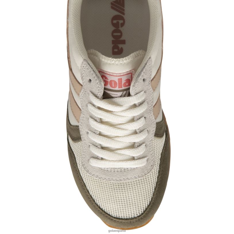 calzado V4PZL413 mujer Gola zapatillas clásicas daytona blanco hueso/caqui/rosa perla