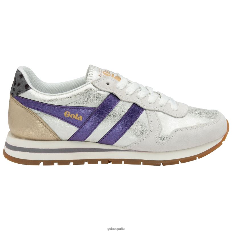 calzado V4PZL414 mujer Gola zapatillas clásicas daytona blaze blanco/morado/gris