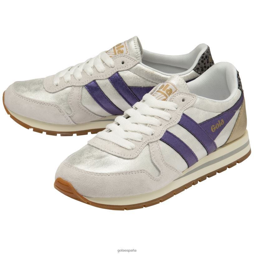 calzado V4PZL414 mujer Gola zapatillas clásicas daytona blaze blanco/morado/gris