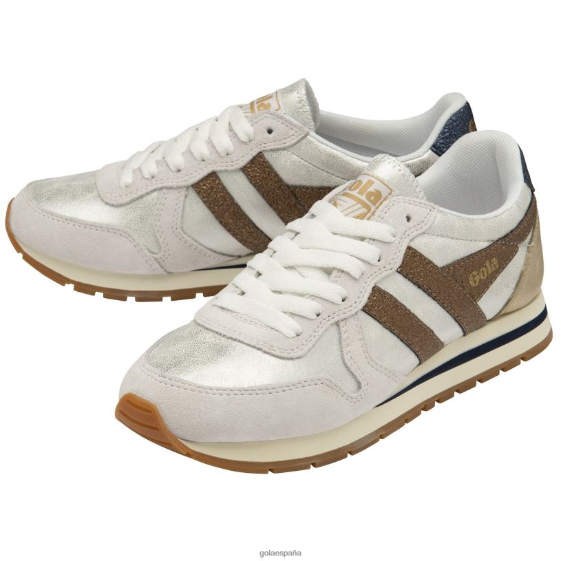 calzado V4PZL415 mujer Gola zapatillas clásicas daytona blaze blanco/cobre/marino