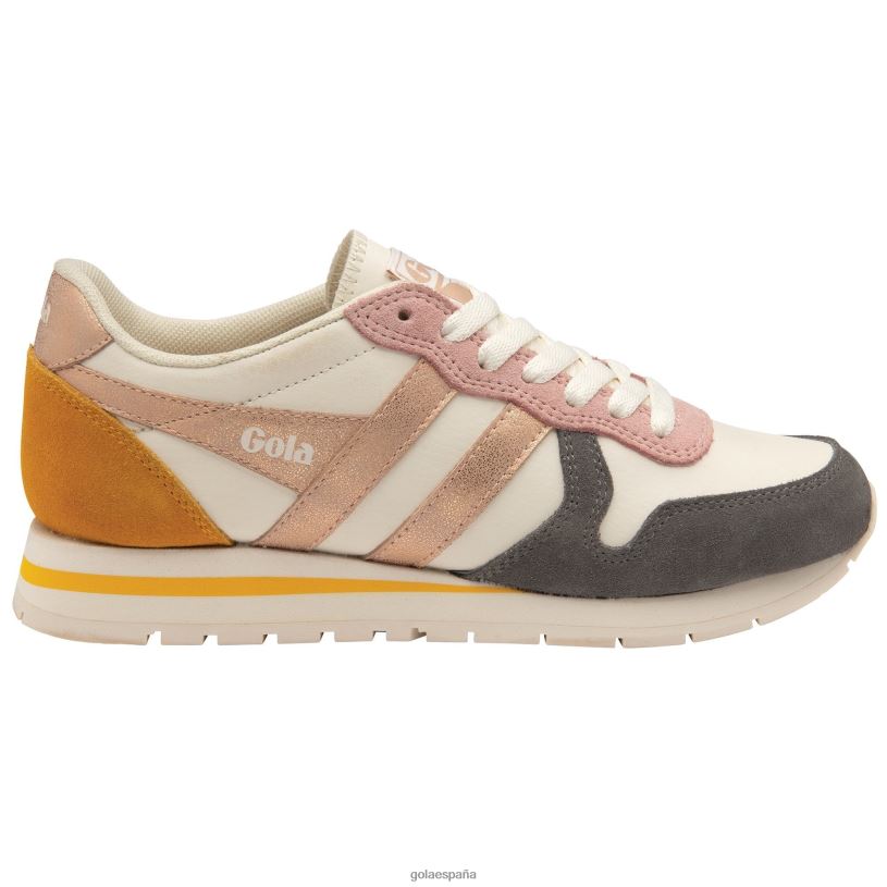 calzado V4PZL418 mujer Gola zapatillas clásicas cuadrante daytona blanco hueso/ceniza/oro rosa/sol