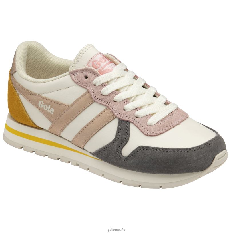 calzado V4PZL418 mujer Gola zapatillas clásicas cuadrante daytona blanco hueso/ceniza/oro rosa/sol
