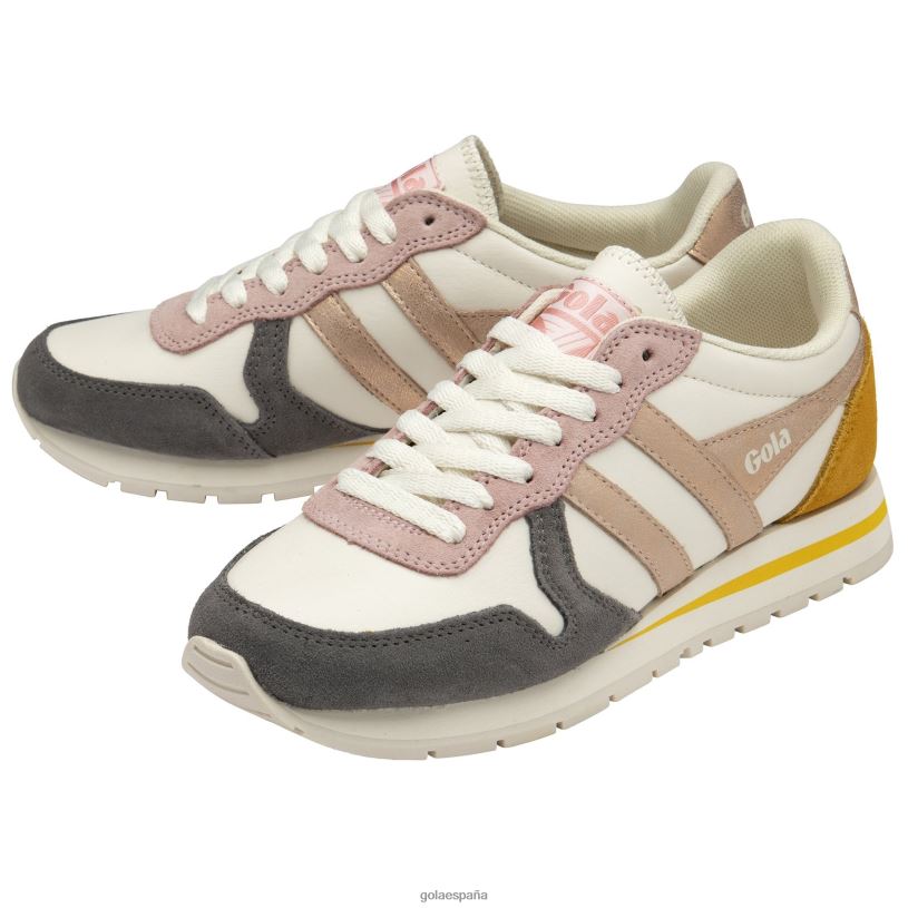 calzado V4PZL418 mujer Gola zapatillas clásicas cuadrante daytona blanco hueso/ceniza/oro rosa/sol