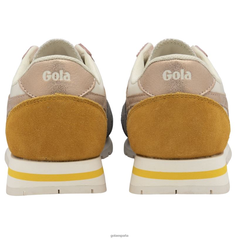 calzado V4PZL418 mujer Gola zapatillas clásicas cuadrante daytona blanco hueso/ceniza/oro rosa/sol