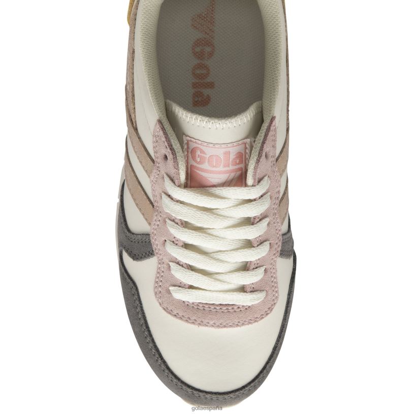 calzado V4PZL418 mujer Gola zapatillas clásicas cuadrante daytona blanco hueso/ceniza/oro rosa/sol