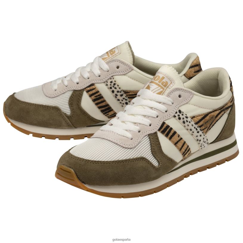 calzado V4PZL420 mujer Gola zapatillas clásicas safari daytona blanco hueso/caqui