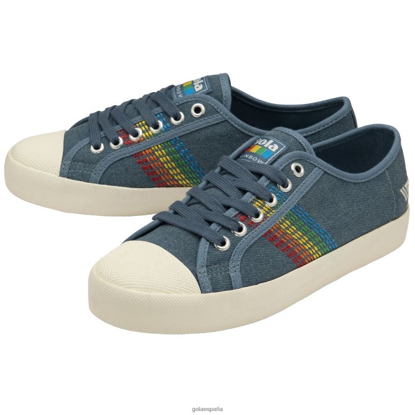 calzado V4PZL462 mujer Gola posavasos clásicos puntada arcoiris denim/multicolor