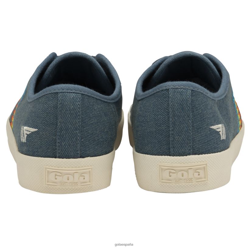 calzado V4PZL462 mujer Gola posavasos clásicos puntada arcoiris denim/multicolor