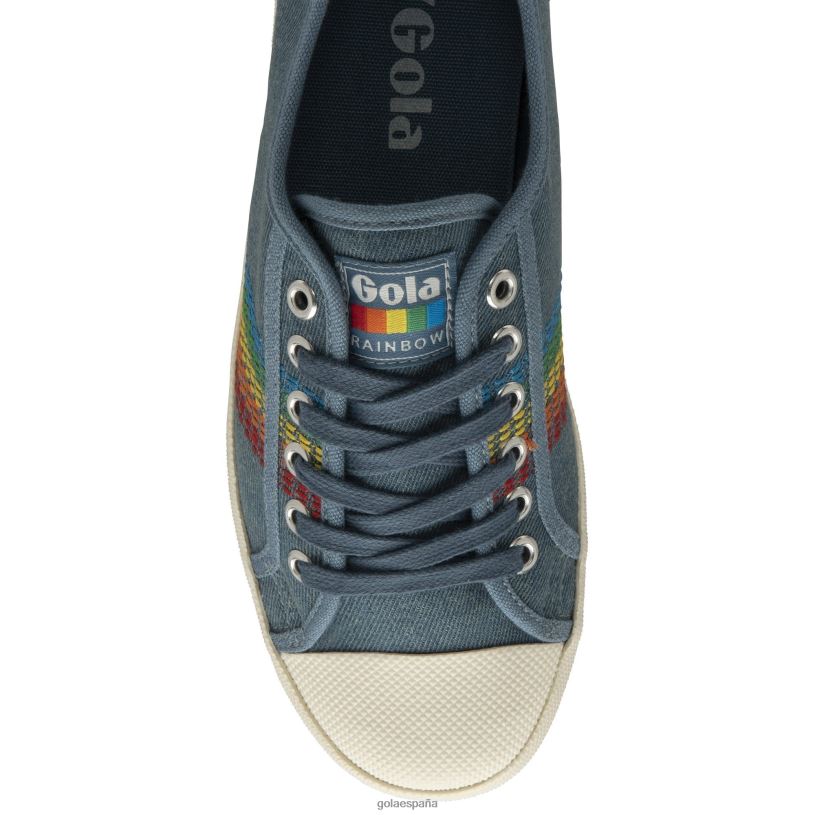 calzado V4PZL462 mujer Gola posavasos clásicos puntada arcoiris denim/multicolor
