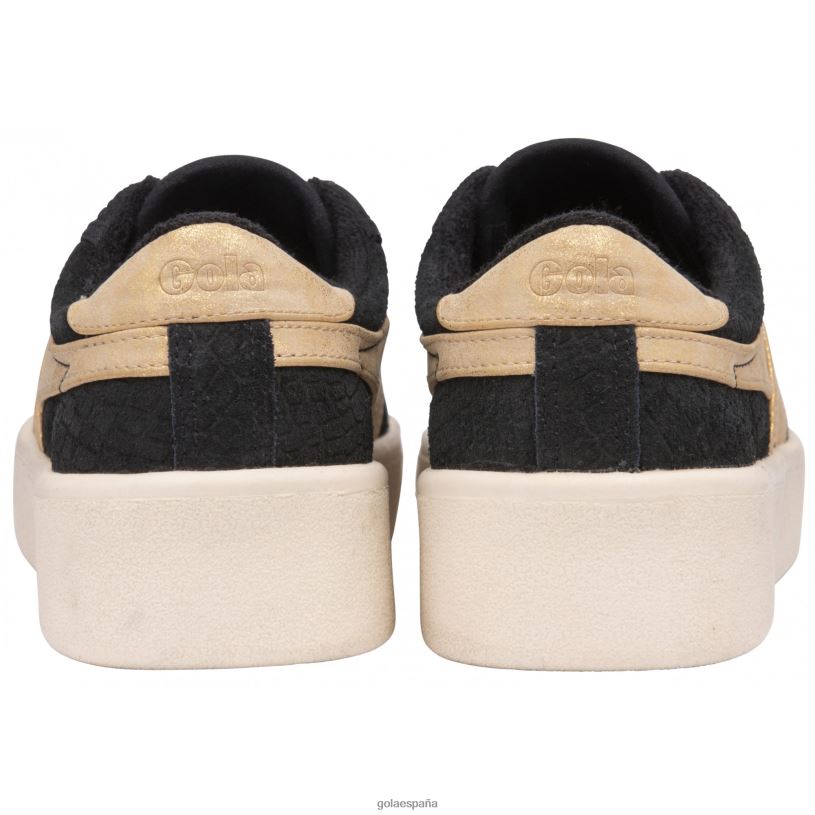 calzado V4PZL472 mujer Gola clásicos línea de base marca cox espejo oro negro