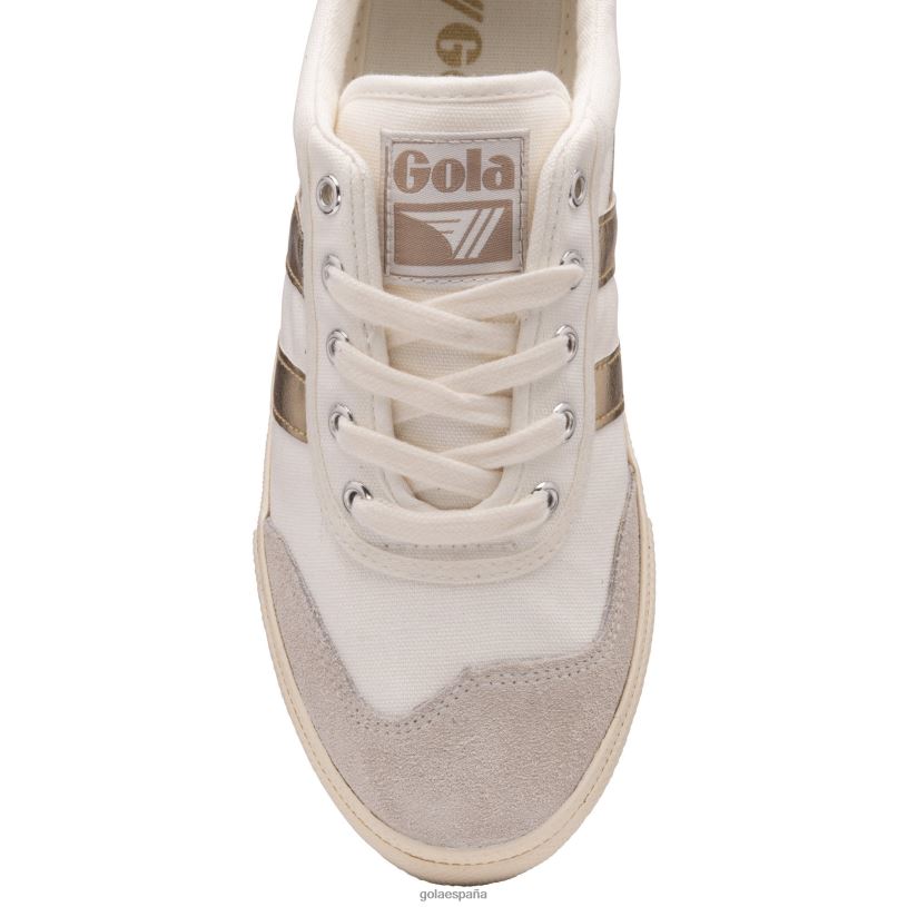 calzado V4PZL515 mujer Gola zapatillas clásicas de bádminton blanco hueso/oro