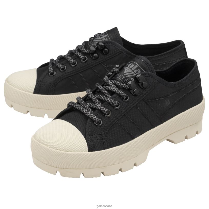 calzado V4PZL553 mujer Gola zapatillas clásicas de montaña con pico de montaña negro/blanco roto