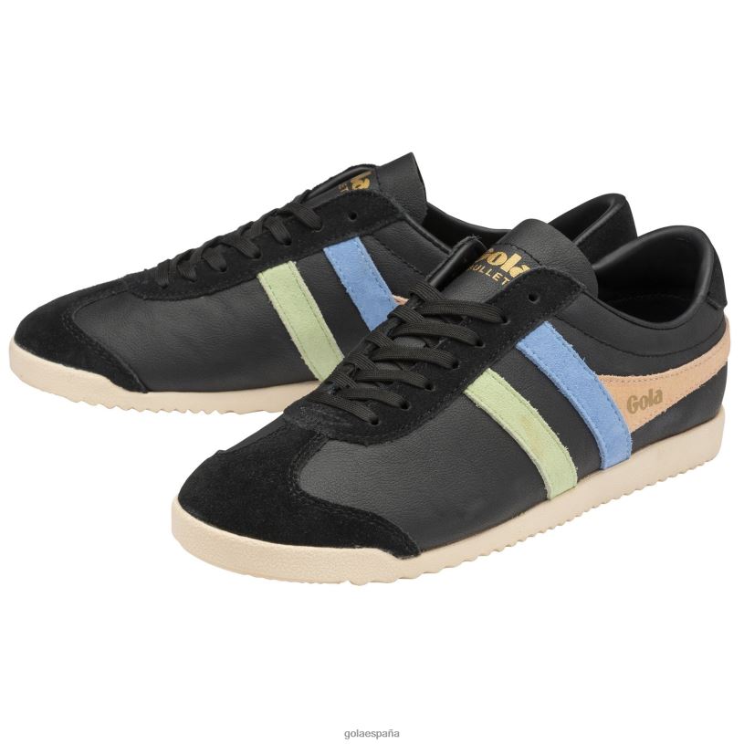 calzado V4PZL562 mujer Gola zapatillas clásicas con tridente de bala negro/verde pátina/azul vista