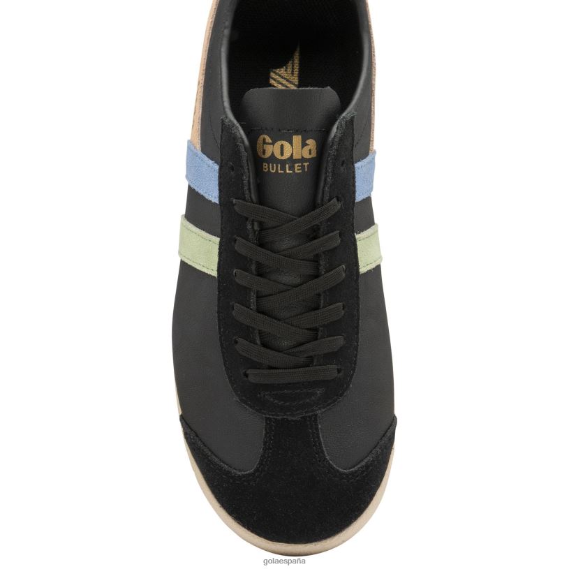 calzado V4PZL562 mujer Gola zapatillas clásicas con tridente de bala negro/verde pátina/azul vista