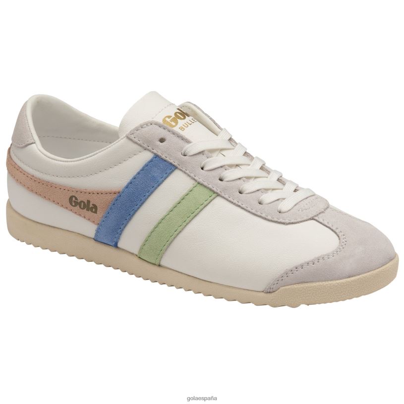 calzado V4PZL563 mujer Gola zapatillas clásicas con tridente de bala blanco/verde pátina/azul vista
