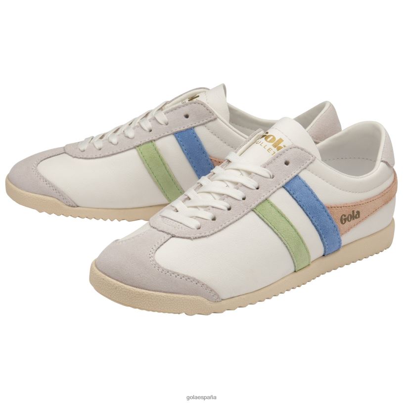 calzado V4PZL563 mujer Gola zapatillas clásicas con tridente de bala blanco/verde pátina/azul vista
