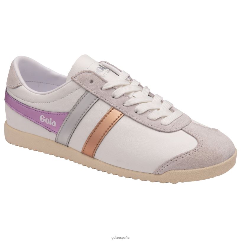 calzado V4PZL565 mujer Gola zapatillas clásicas con tridente de bala blanco/rosa/lila