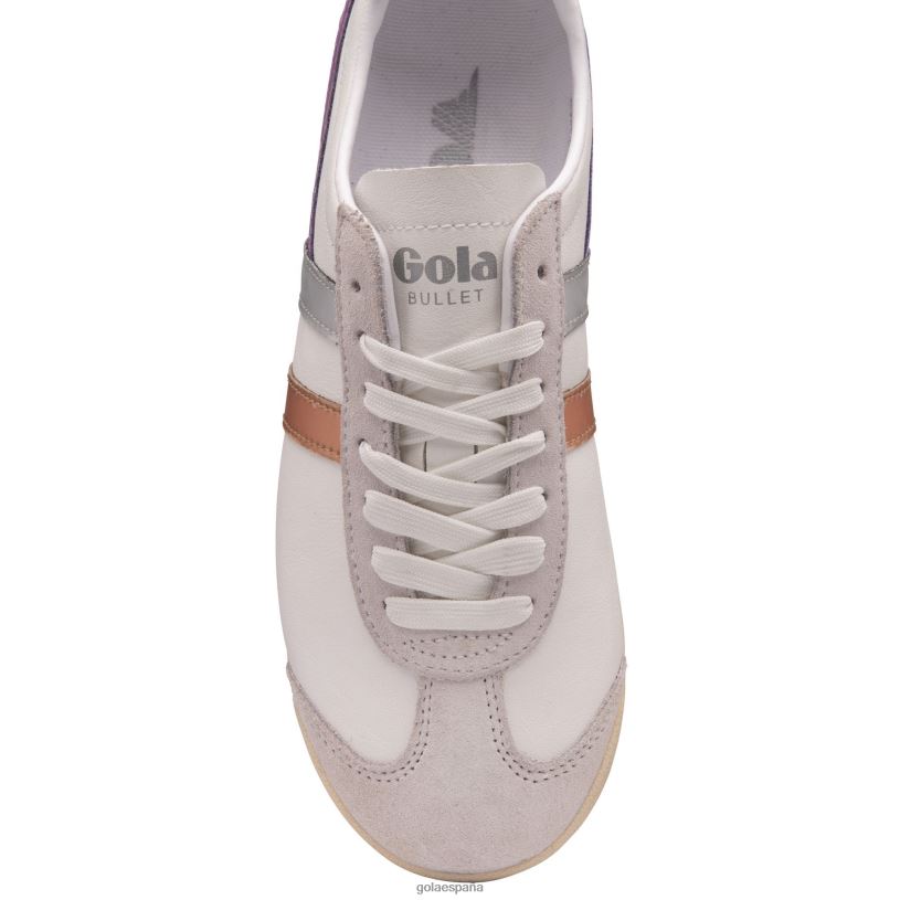 calzado V4PZL565 mujer Gola zapatillas clásicas con tridente de bala blanco/rosa/lila
