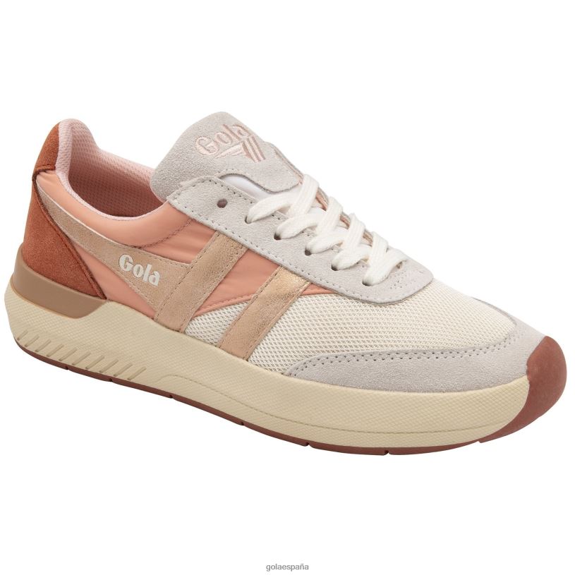 calzado V4PZL337 mujer Gola tenis clásicos con espejo de cuervo blanco hueso/rosa perla/oro rosa