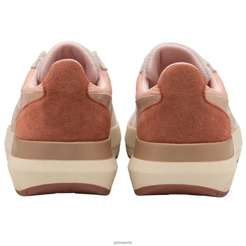 calzado V4PZL337 mujer Gola tenis clásicos con espejo de cuervo blanco hueso/rosa perla/oro rosa