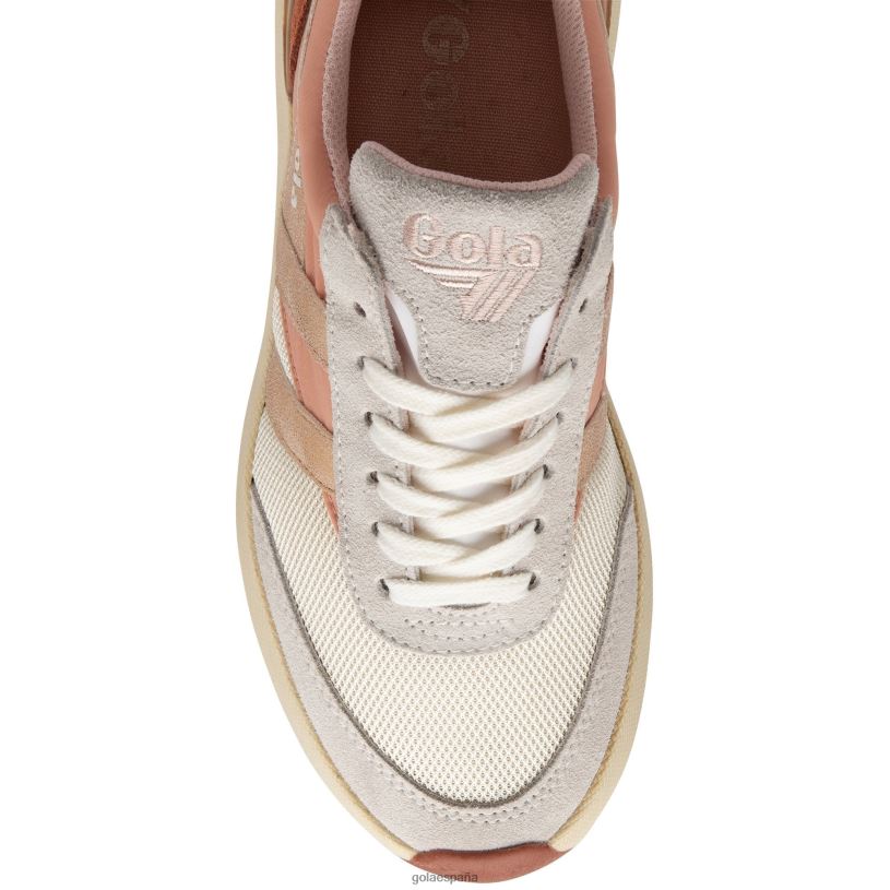 calzado V4PZL337 mujer Gola tenis clásicos con espejo de cuervo blanco hueso/rosa perla/oro rosa