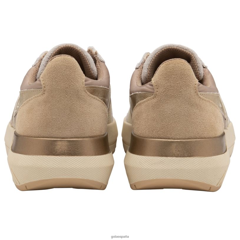 calzado V4PZL338 mujer Gola tenis clásicos con espejo de cuervo blanco roto/gris pluma/dorado