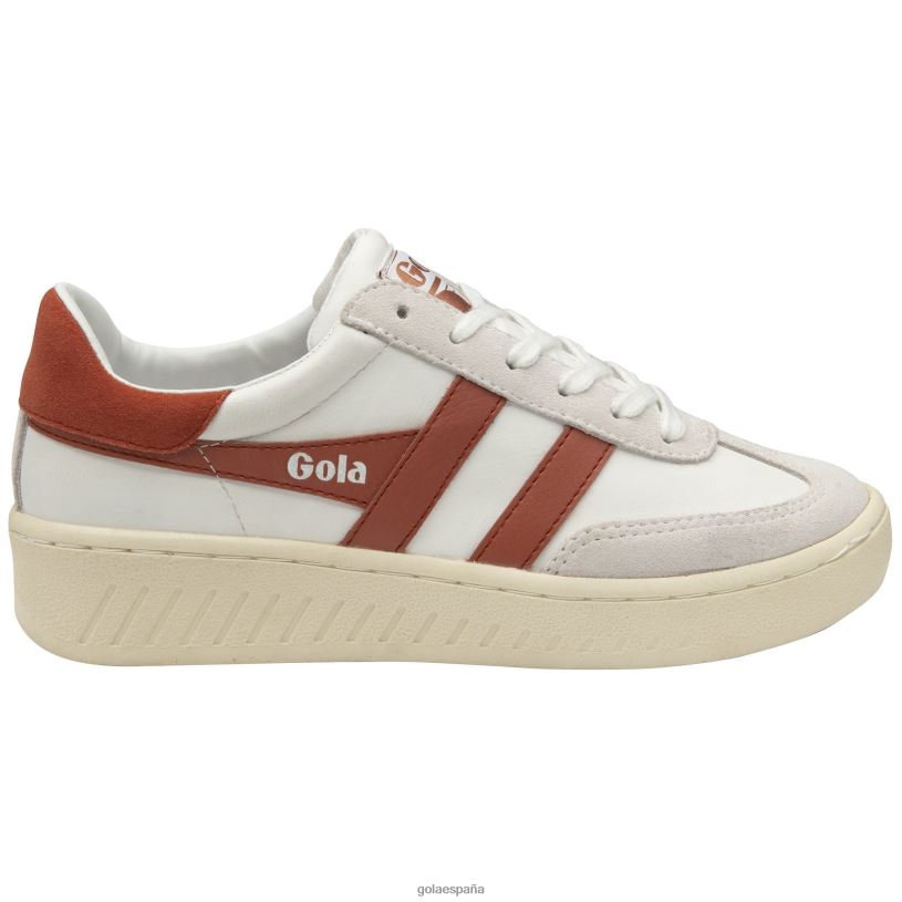 calzado V4PZL573 mujer Gola tenis clásicos dropshot especia blanca/naranja