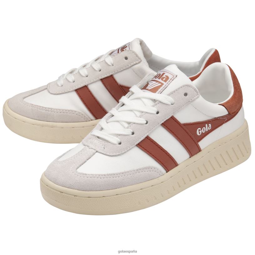 calzado V4PZL573 mujer Gola tenis clásicos dropshot especia blanca/naranja