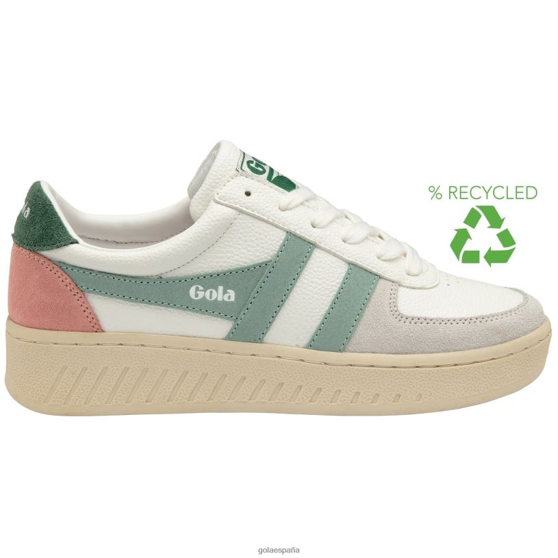 calzado V4PZL592 mujer Gola zapatillas clásicas grandslam trident 9 niebla blanca/verde/siempre verde