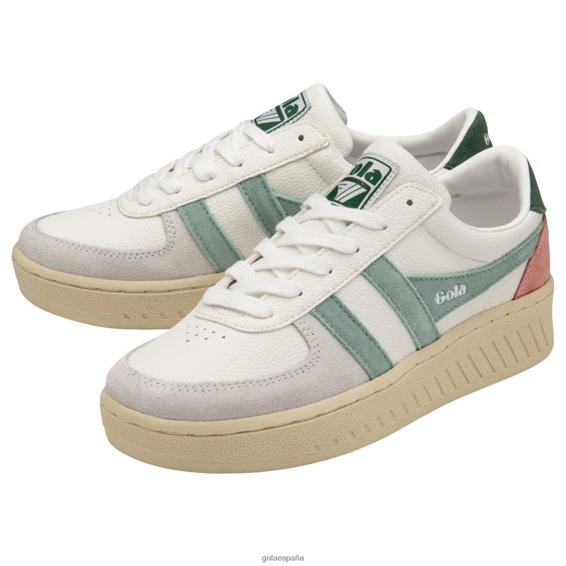 calzado V4PZL592 mujer Gola zapatillas clásicas grandslam trident 9 niebla blanca/verde/siempre verde