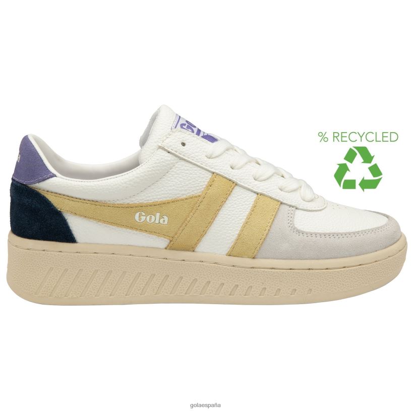calzado V4PZL594 mujer Gola zapatillas clásicas grandslam trident 9 blanco/limón/lavanda