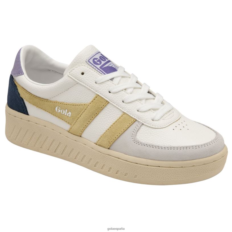calzado V4PZL594 mujer Gola zapatillas clásicas grandslam trident 9 blanco/limón/lavanda