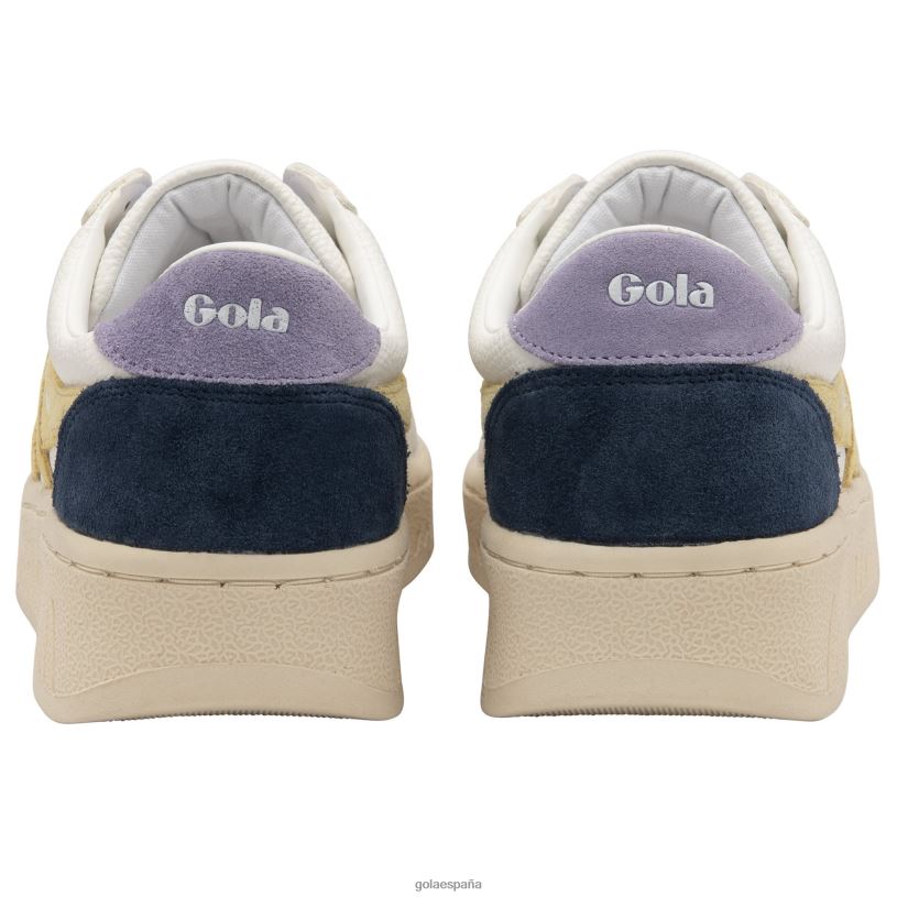 calzado V4PZL594 mujer Gola zapatillas clásicas grandslam trident 9 blanco/limón/lavanda
