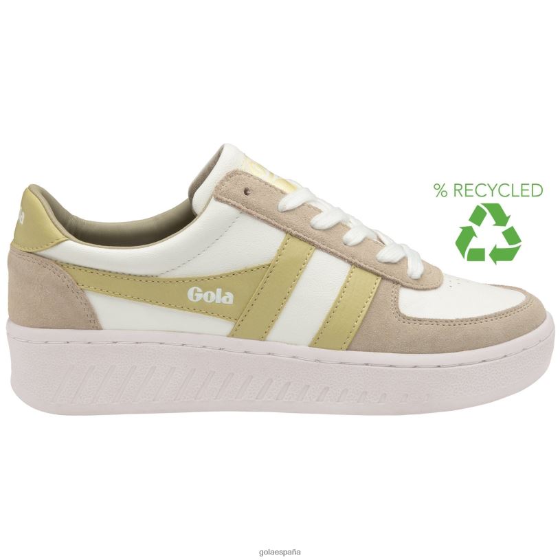 calzado V4PZL596 mujer Gola zapatillas clásicas grandslam pure blanco/gris pluma/limón