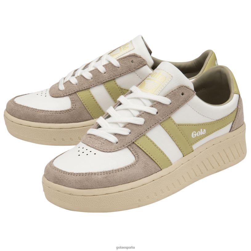 calzado V4PZL596 mujer Gola zapatillas clásicas grandslam pure blanco/gris pluma/limón