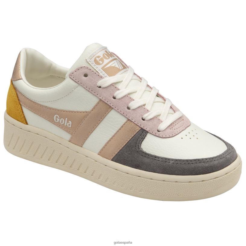 calzado V4PZL602 mujer Gola tenis classics grandslam quadrant blanco hueso/ceniza/oro rosa/sol