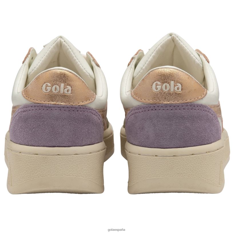 calzado V4PZL603 mujer Gola tenis classics grandslam quadrant blanco roto/caqui/oro rosa/lirio