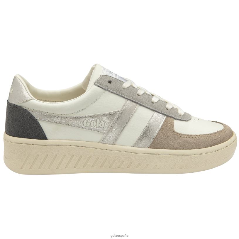 calzado V4PZL604 mujer Gola tenis classics grandslam quadrant blanco roto/gris pluma/plata/ceniza