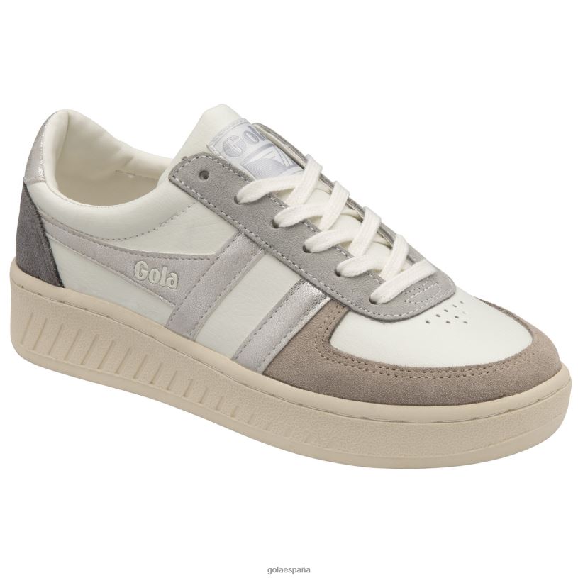 calzado V4PZL604 mujer Gola tenis classics grandslam quadrant blanco roto/gris pluma/plata/ceniza