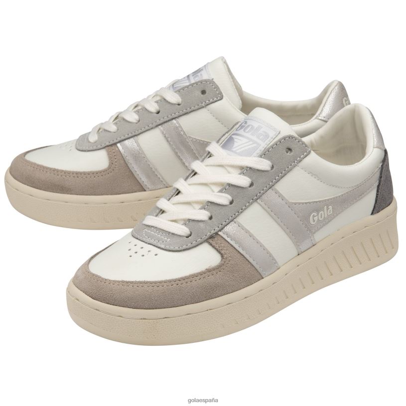 calzado V4PZL604 mujer Gola tenis classics grandslam quadrant blanco roto/gris pluma/plata/ceniza