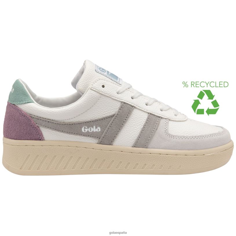 calzado V4PZL606 mujer Gola zapatillas clásicas grandslam trident 10 blanco/gris claro/niebla verde