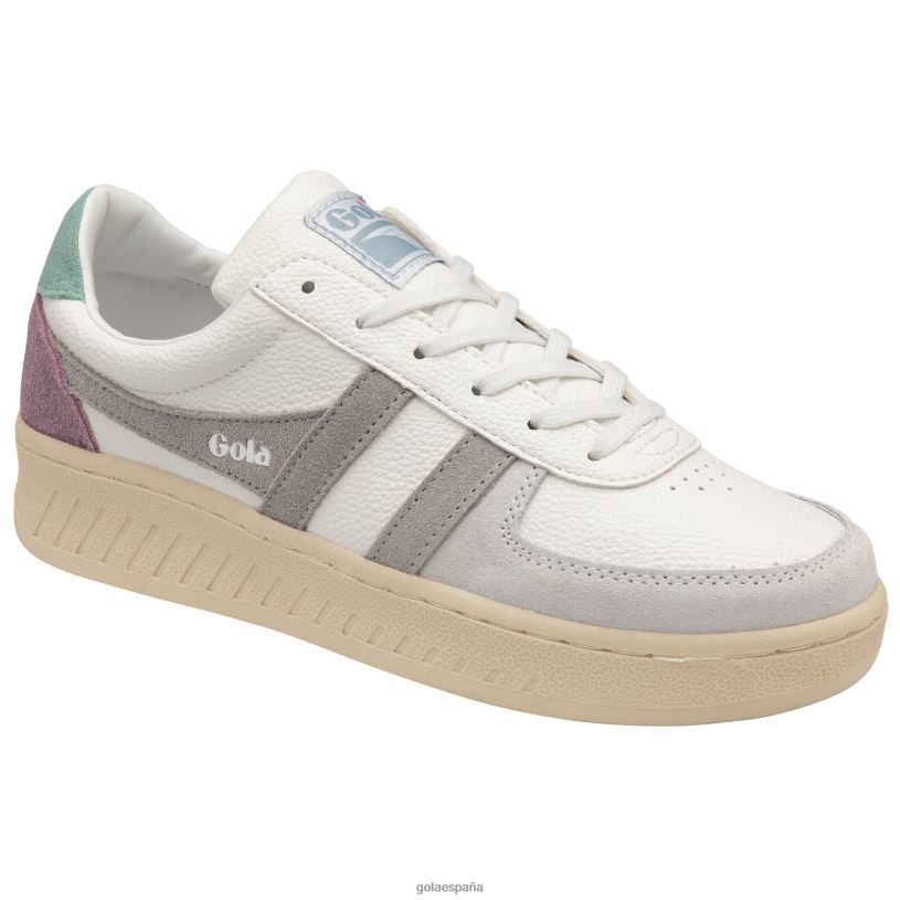 calzado V4PZL606 mujer Gola zapatillas clásicas grandslam trident 10 blanco/gris claro/niebla verde