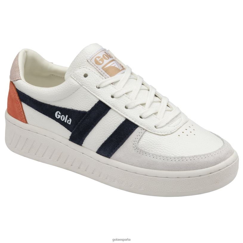 calzado V4PZL607 mujer Gola zapatillas clásicas grandslam trident 10 blanco/azul marino/flor