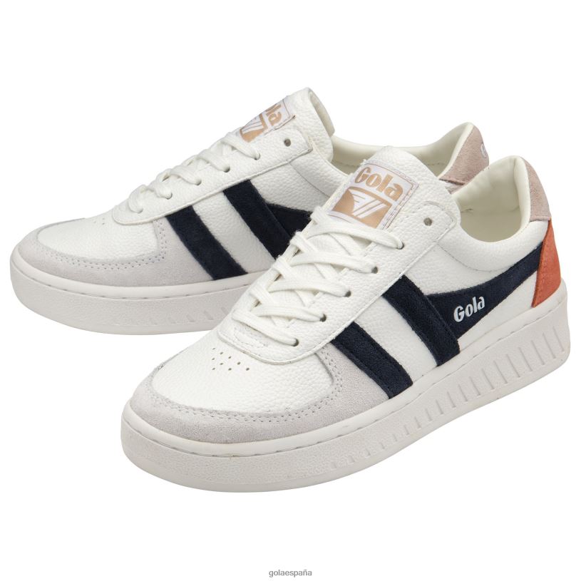 calzado V4PZL607 mujer Gola zapatillas clásicas grandslam trident 10 blanco/azul marino/flor